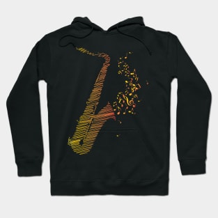 Creative Saxophone Art - Orange Mix Hoodie